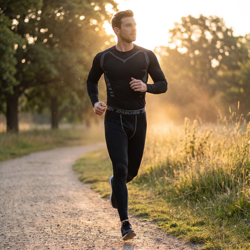 Men's Fleece Lined Tracksuit with a Slim Running Cut - product view 3 | Buffalo Gears