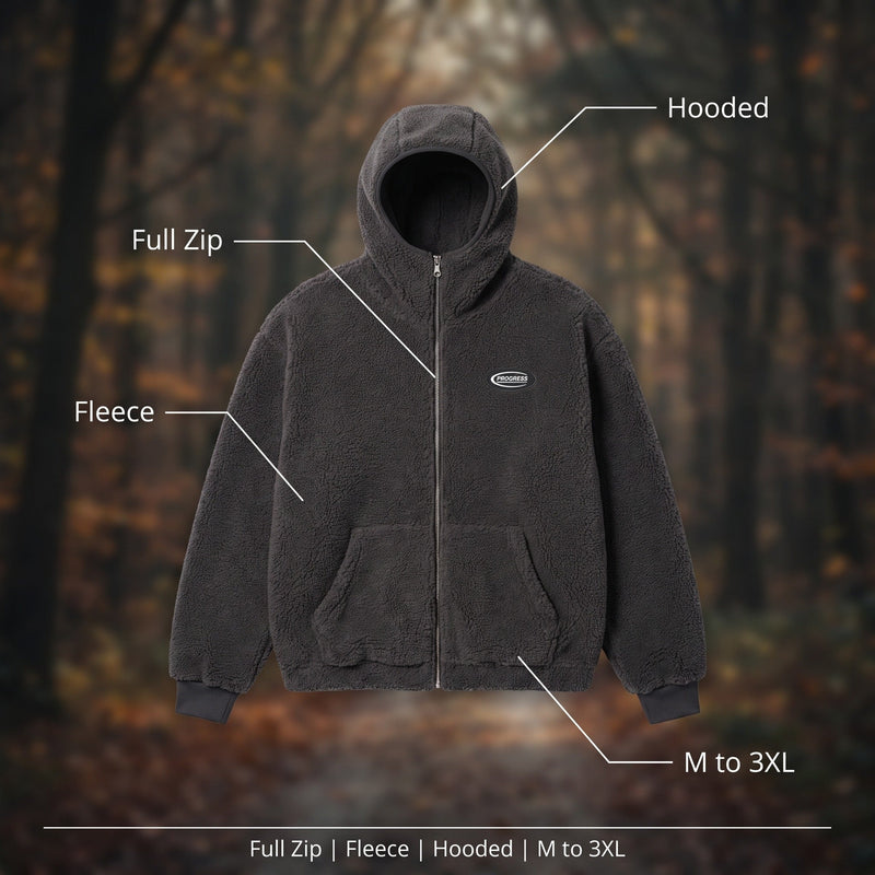 Men's Full Zip Fleece Hooded Jacket as a Mid Layer - product view 2 | Buffalo Gears