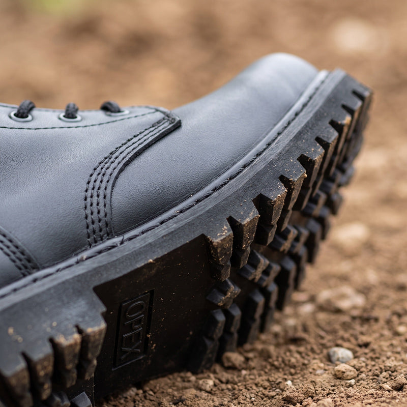 Men's Goodyear Welted Leather Combat Boots in Black - product view 4 | Buffalo Gears