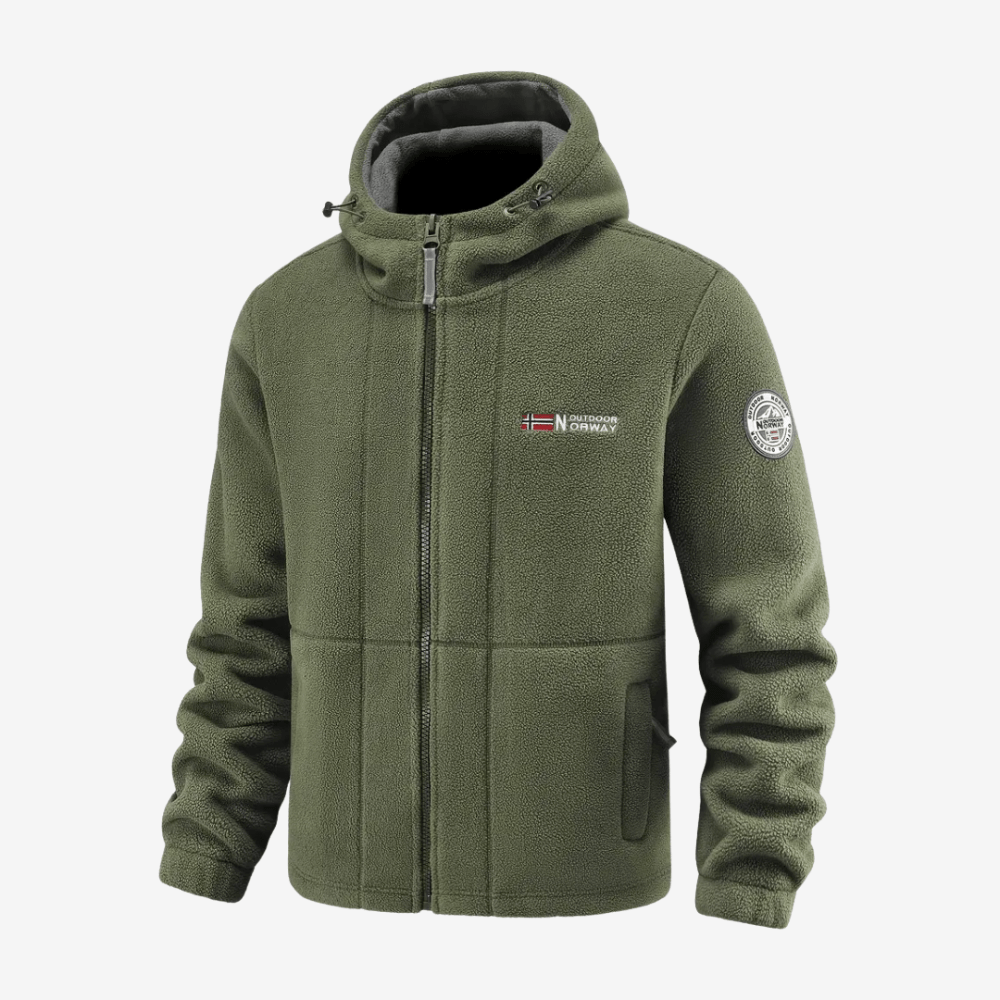 Men's Hooded Windproof Fleece Jacket for Cold Weather - product view 1 | Buffalo Gears