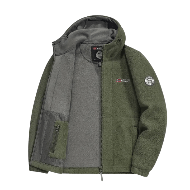 Men's Hooded Windproof Fleece Jacket for Cold Weather - product view 9 | Buffalo Gears