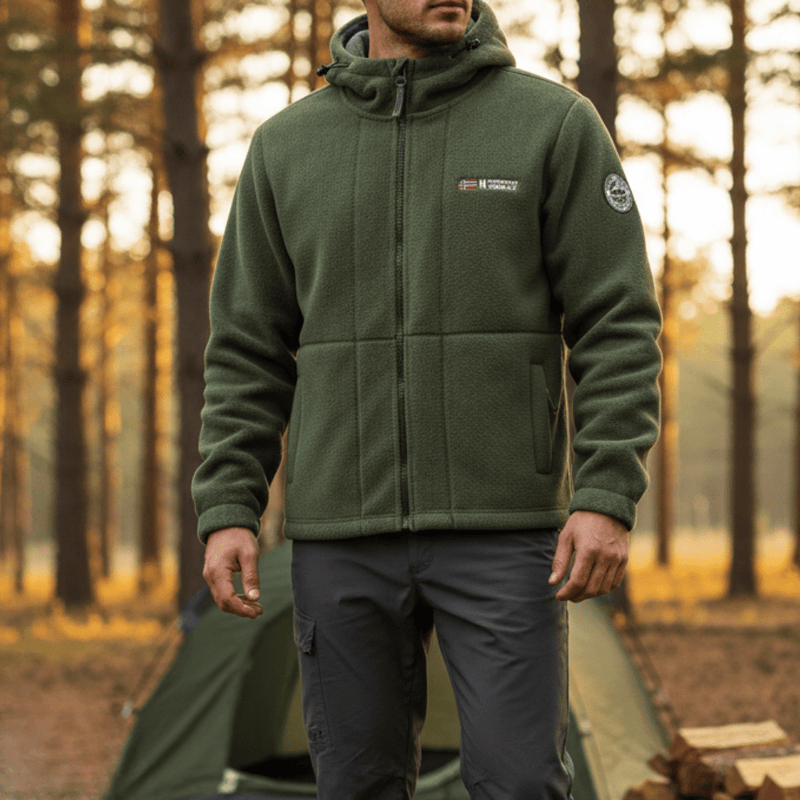 Men's Hooded Windproof Fleece Jacket for Cold Weather - product view 17 | Buffalo Gears