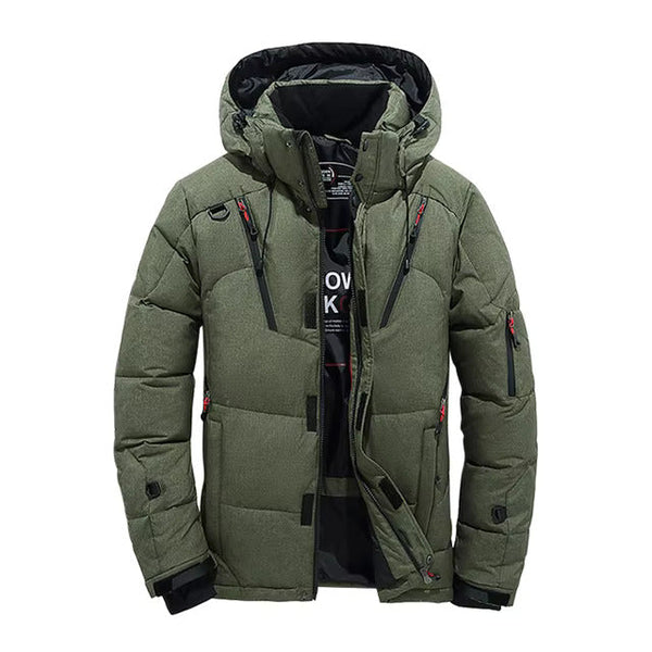 Men's Insulated Down Coat for Wet and Windy Winter Days