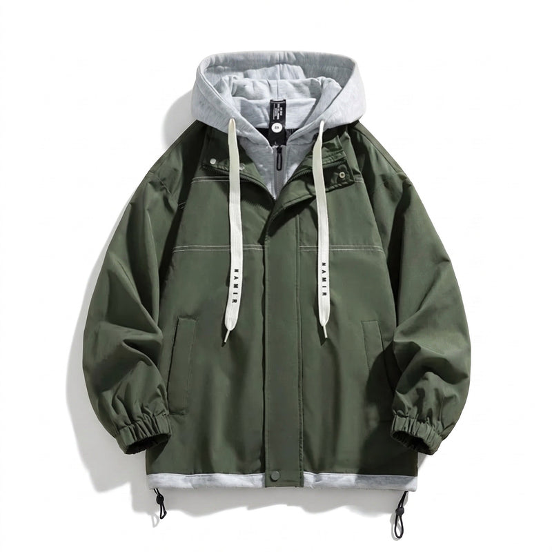 Men's Lightweight Insulated Hooded Jacket with Drawstring Hem - product view 8 | Buffalo Gears
