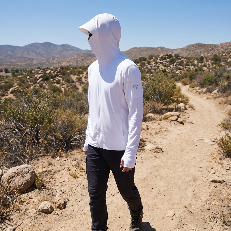 Men's Lightweight UPF 50+ Hiking Sun Hoodie Jacket - product view 2 | Buffalo Gears