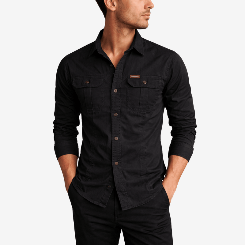 Men's Long-Sleeve Cotton Blend Hiking Shirt for Layering - product view 6 | Buffalo Gears