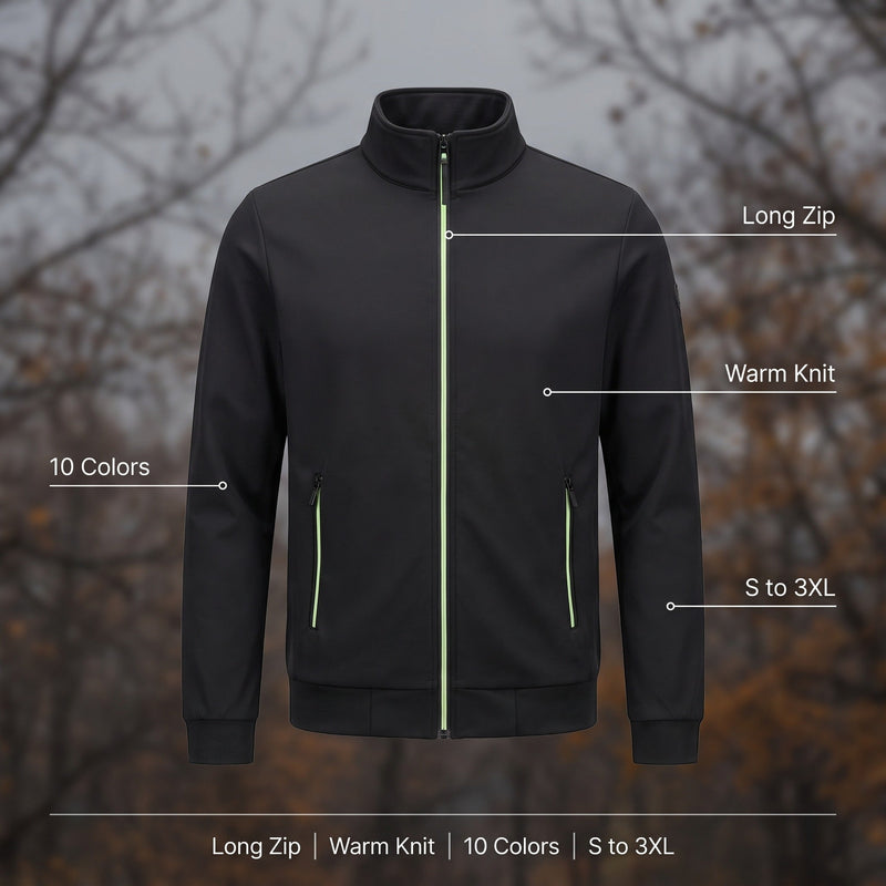 Men's Long Zip Knitted Jumper for Autumn and Winter - product view 2 | Buffalo Gears