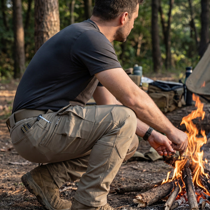 Men's Micro Stretch Cargo Trousers for Hiking and Fishing - product view 5 | Buffalo Gears