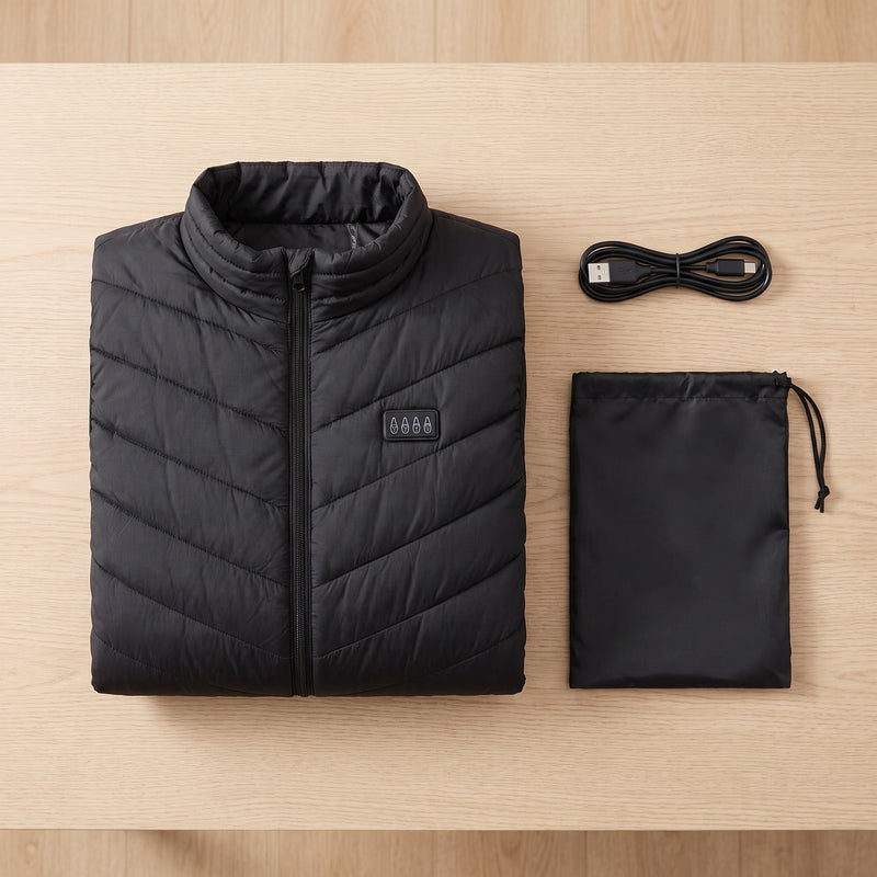 Men's Quilted Heated Body Warmer with 28 Heat Zones, USB Powered - product view 4 | Buffalo Gears