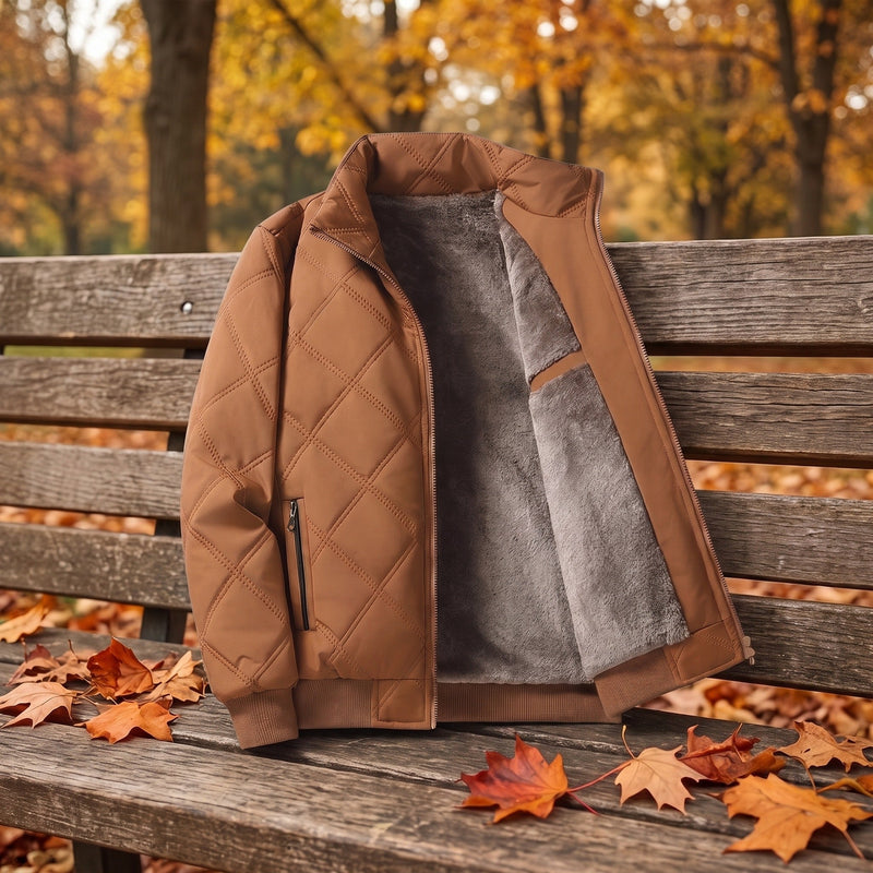Men's Quilted Winter Coat with Fleece Lining and Stand Collar - product view 2 | Buffalo Gears