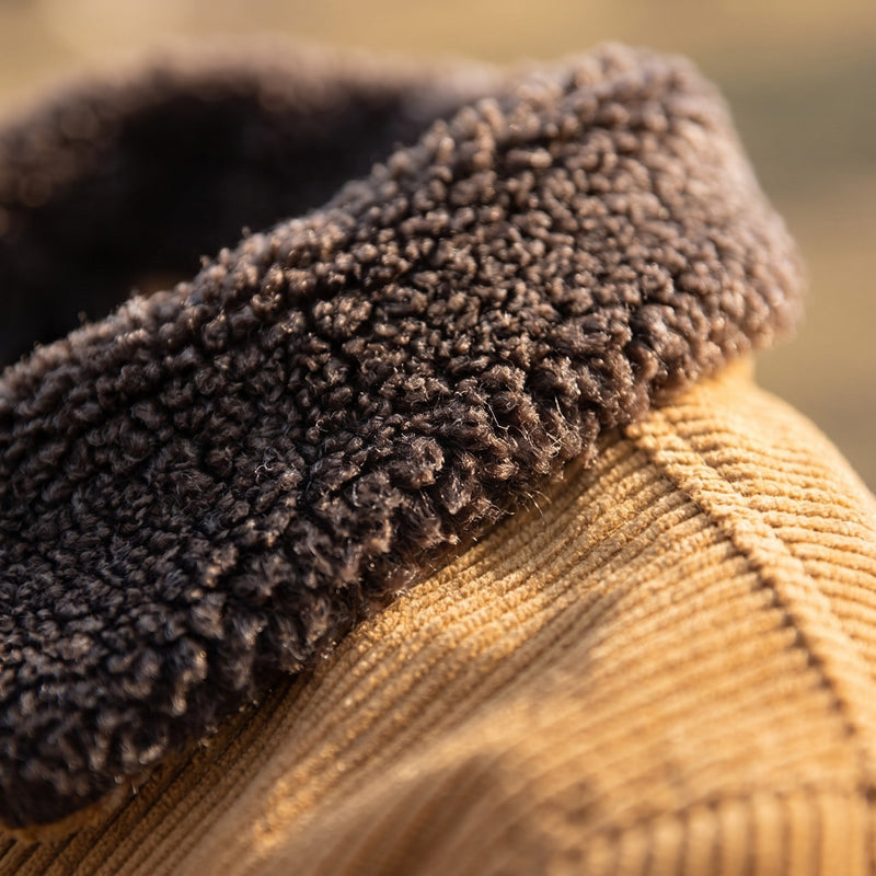 Men's Sherpa Lined Corduroy Bomber with Ribbed Cuffs - product view 4 | Buffalo Gears