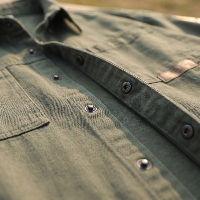 Men's Snap Button Cotton Work Shirt with Chest Pockets - product view 4 | Buffalo Gears