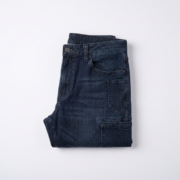 Men's Stretch Tactical Denim Trousers with Cargo Pockets