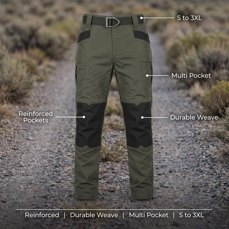 Men's Tactical Cargo Trousers with Reinforced Pockets - product view 2 | Buffalo Gears