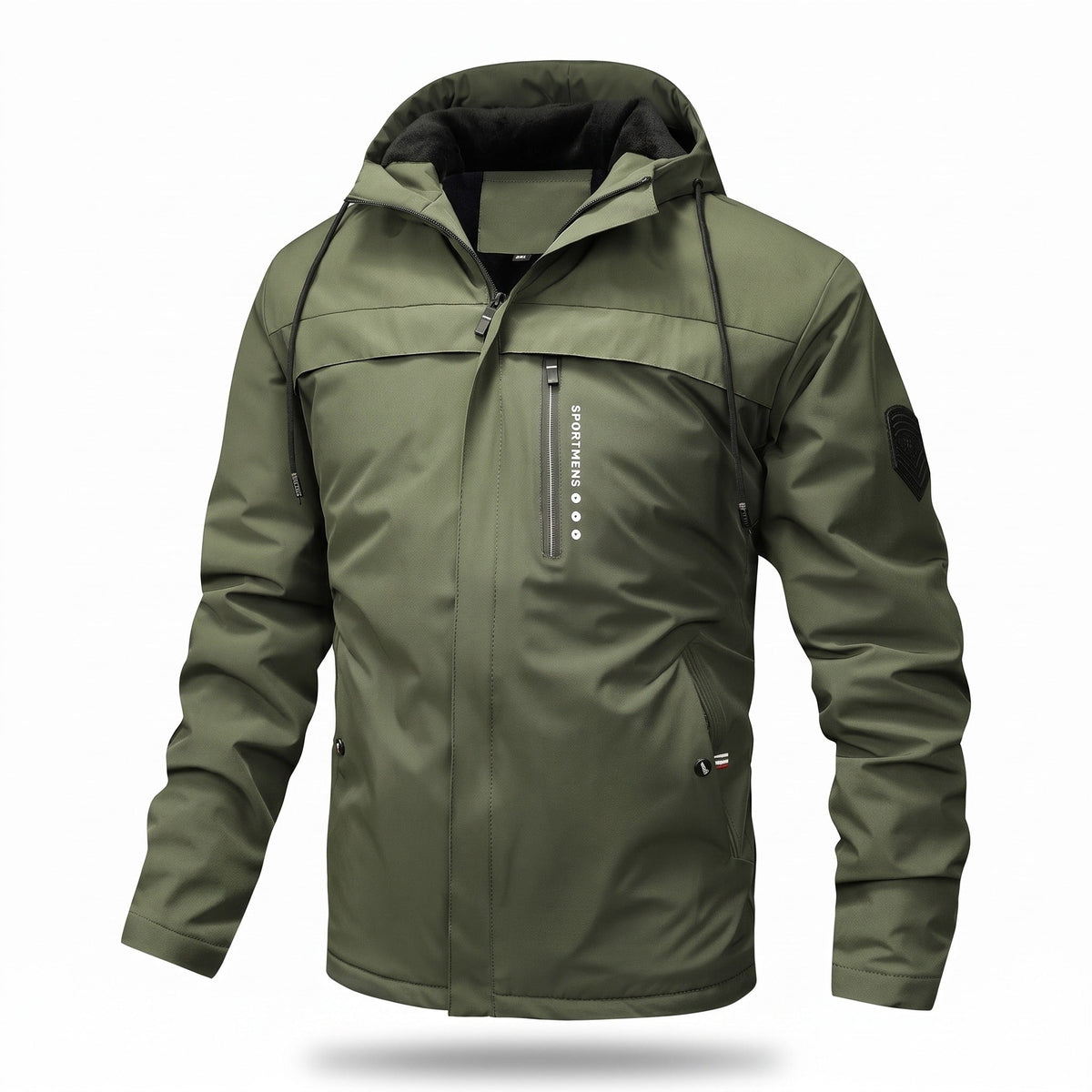 Men's Thick Padded Winter Jacket with Built In Hood - product view 1 | Buffalo Gears