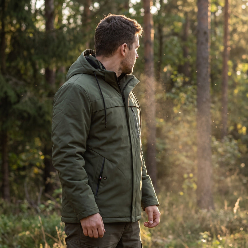 Men's Thick Padded Winter Jacket with Built In Hood - product view 3 | Buffalo Gears