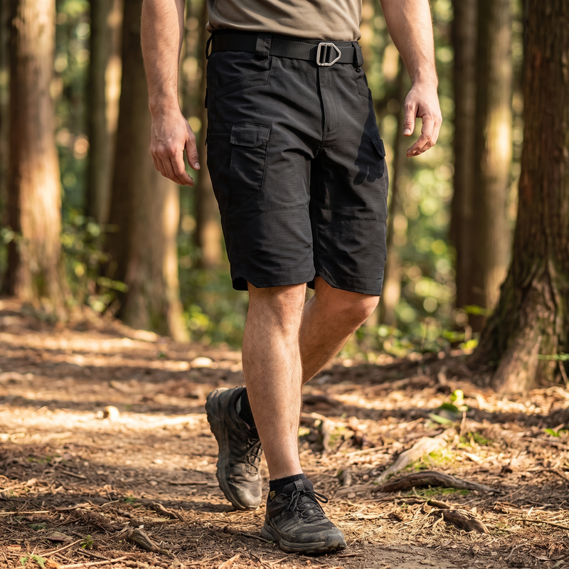 Men's Water-Resistant Ripstop Cargo Shorts for Trail Wear - product view 2 | Buffalo Gears