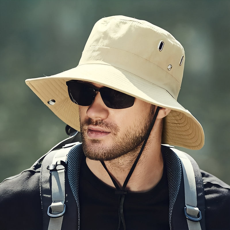 Men's Wide-Brim Bucket Hat with UPF 50+ Protection - product view 3 | Buffalo Gears