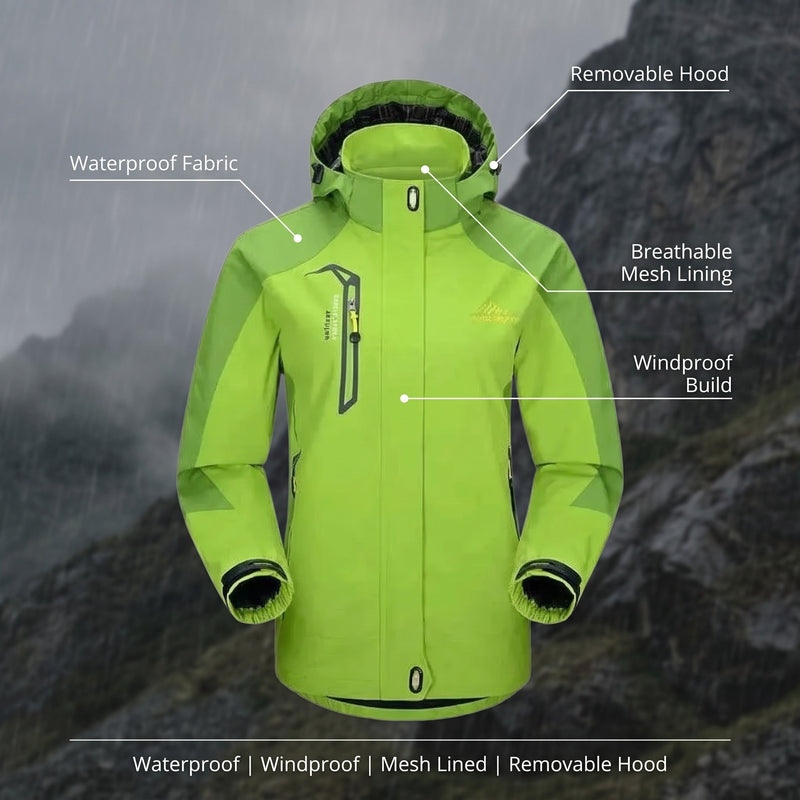 Mesh Lined Trekking Rain Jacket with Detachable Hood - product view 2 | Buffalo Gears