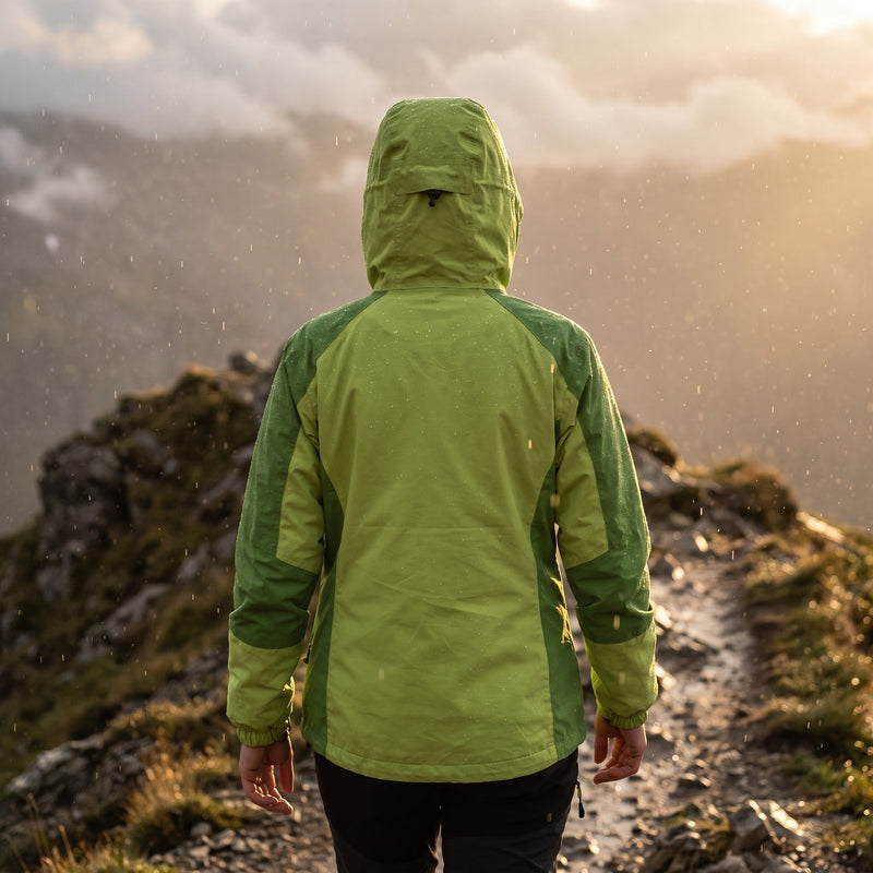 Mesh Lined Trekking Rain Jacket with Detachable Hood - product view 3 | Buffalo Gears