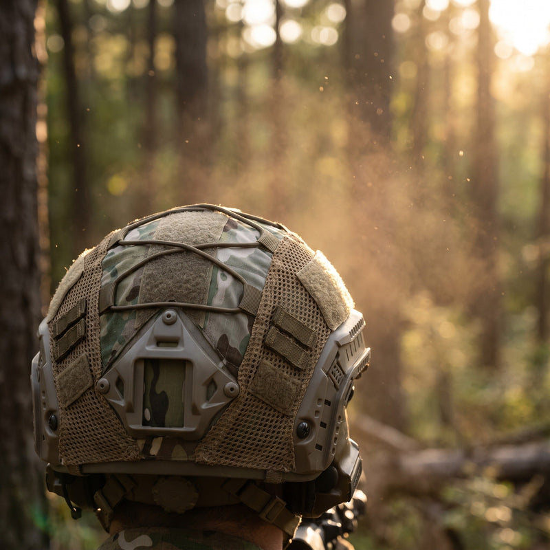 Nylon Helmet Cover with Velcro Panels for FAST and MICH Shells - product view 3 | Buffalo Gears