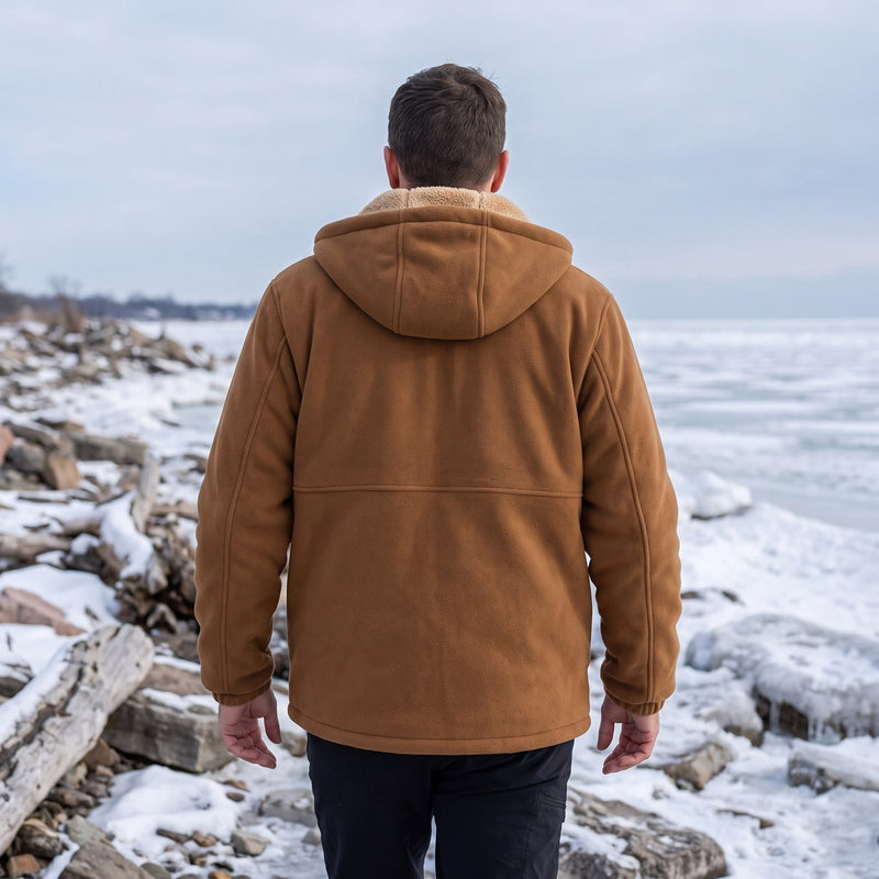 Padded Winter Jacket for Men with Hood and Pockets - product view 4 | Buffalo Gears