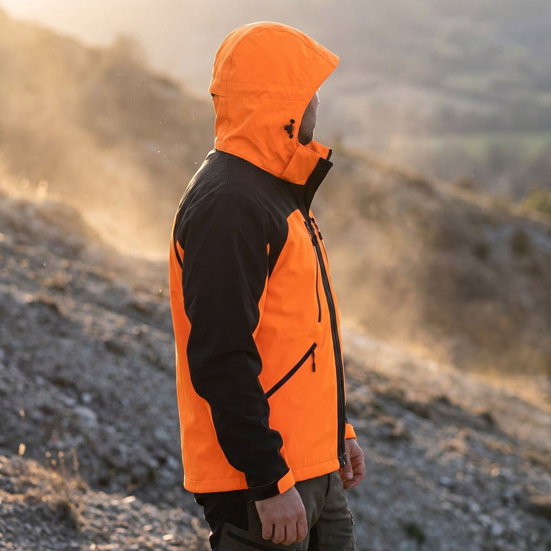 Patchwork Softshell Windbreaker for Men, Hooded - product view 2 | Buffalo Gears