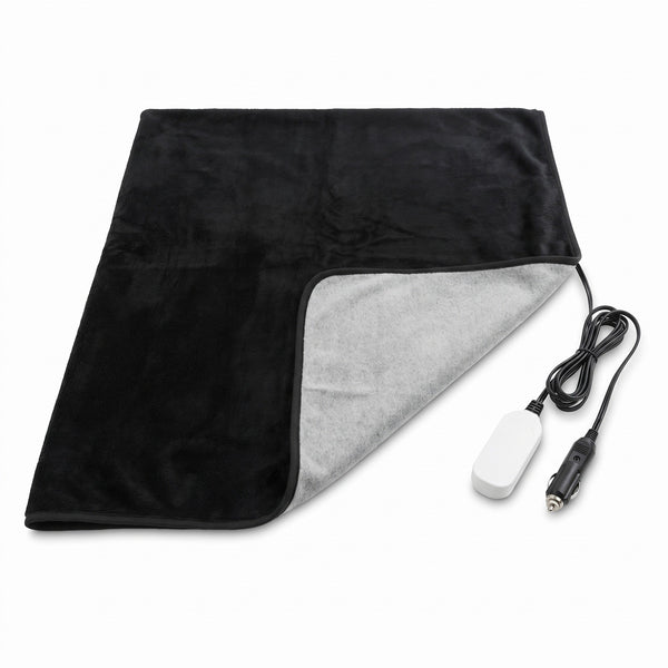 Plush Heated Car Blanket with 12V Lighter Socket Plug, 2 Sizes