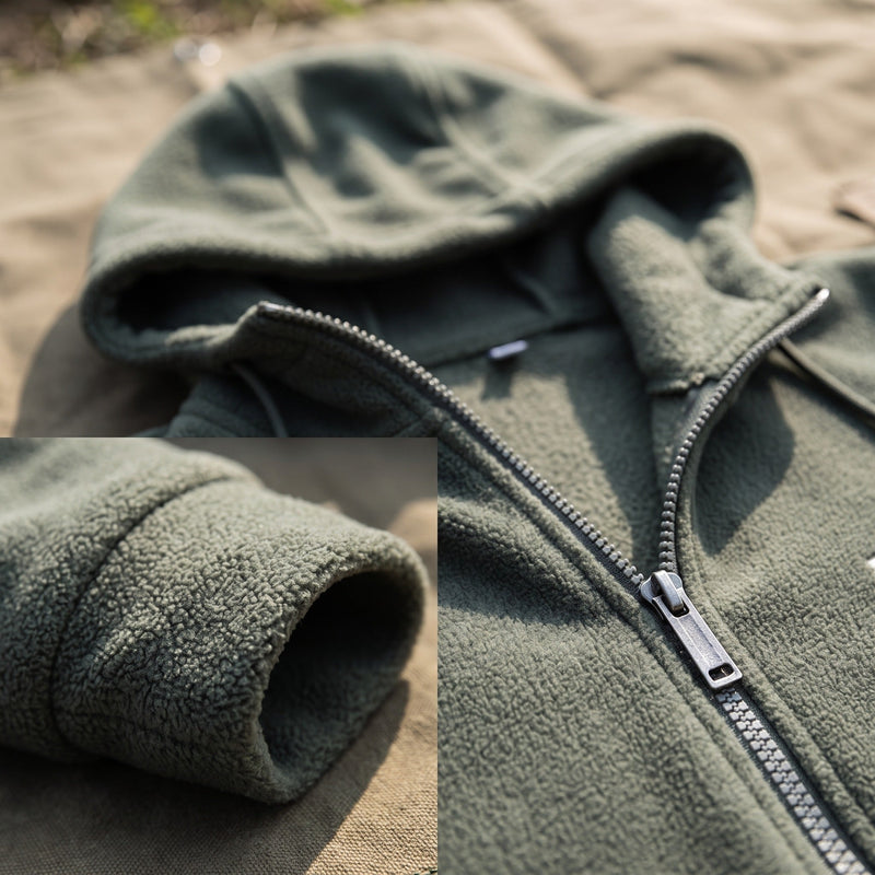 Polar Fleece Hooded Cardigan, Unisex Zip Through - product view 3 | Buffalo Gears