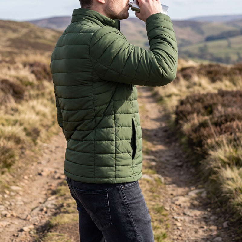 Quilted Jacket for Men with Stand Collar and Pockets - product view 4 | Buffalo Gears