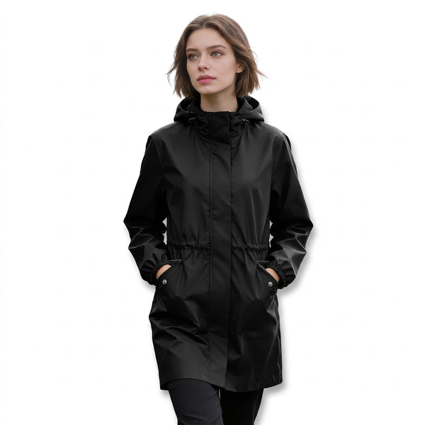 Rain and Wind Coat for Women, Mid Knee Length