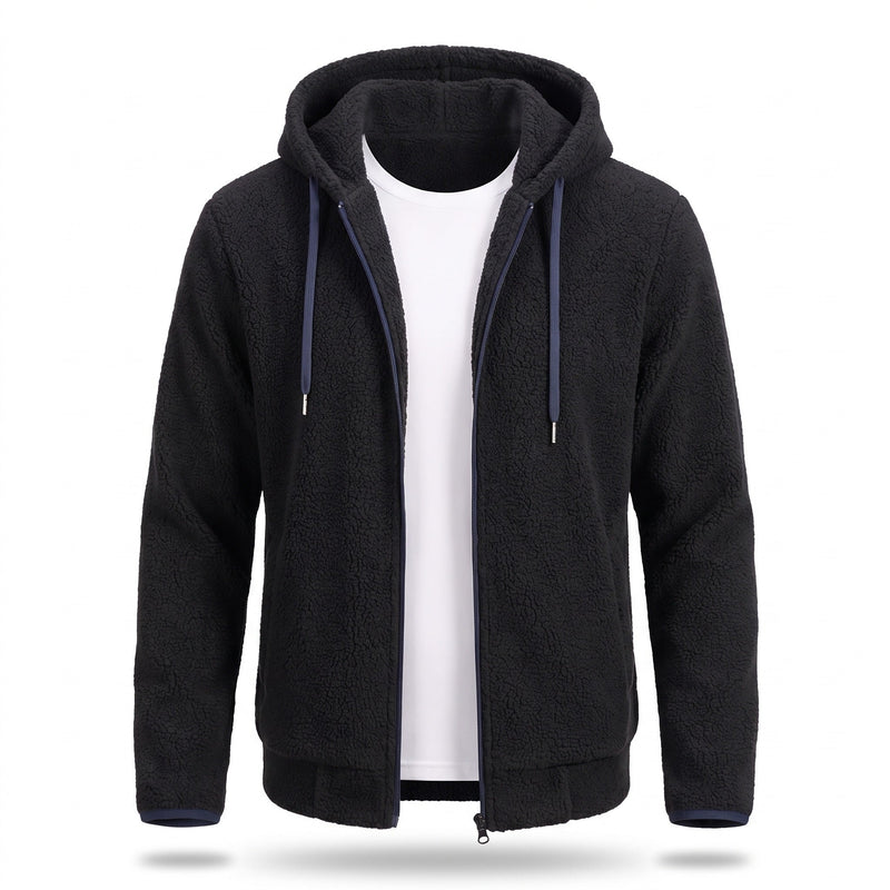 Reversible Teddy Fleece Jacket for Men with Hood - product view 6 | Buffalo Gears