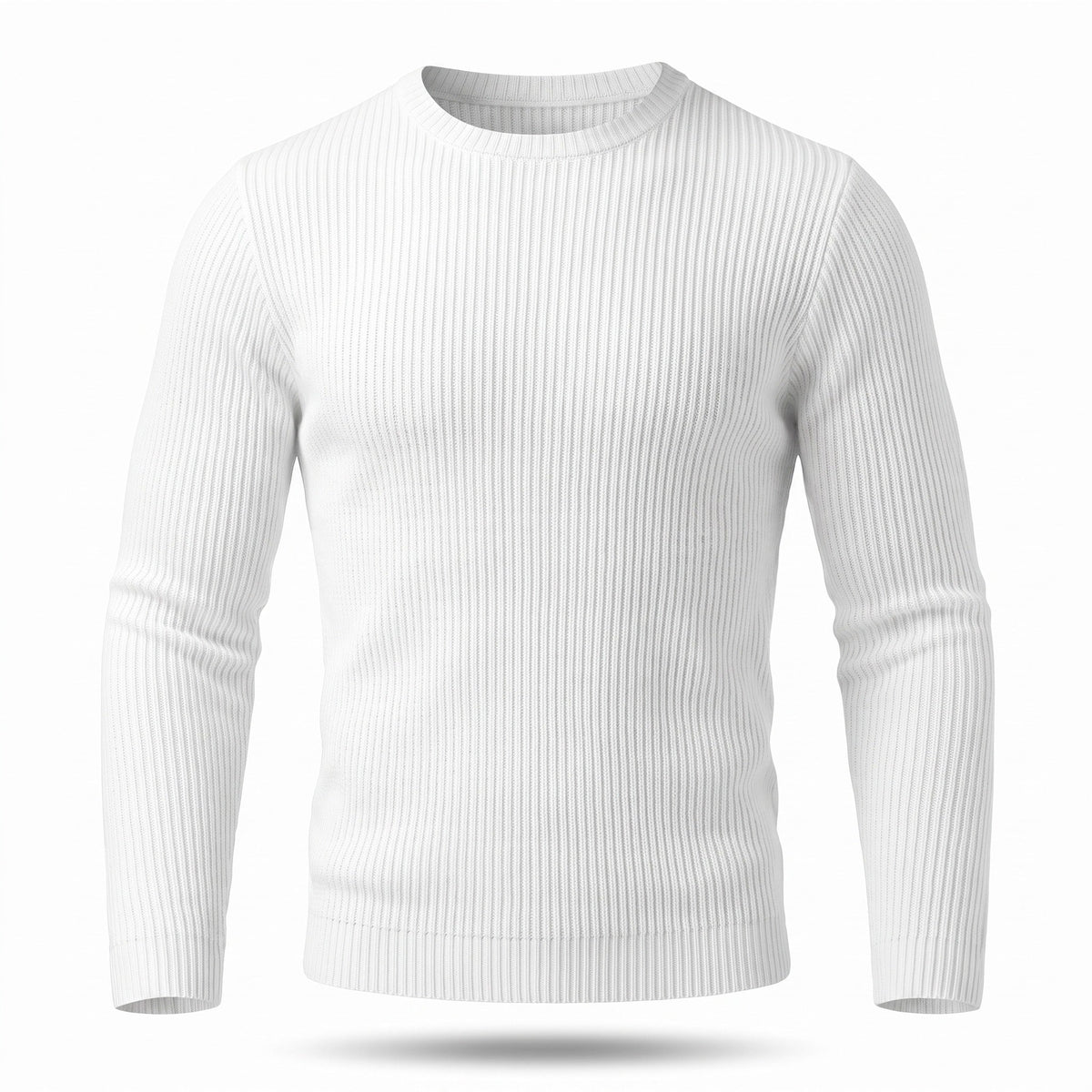 Ribbed Knit Top for Men, Long Sleeve Crew Neck - product view 1 | Buffalo Gears