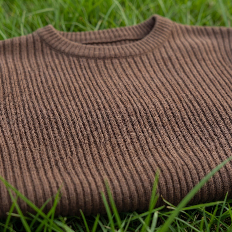 Ribbed Knit Top for Men, Long Sleeve Crew Neck - product view 3 | Buffalo Gears