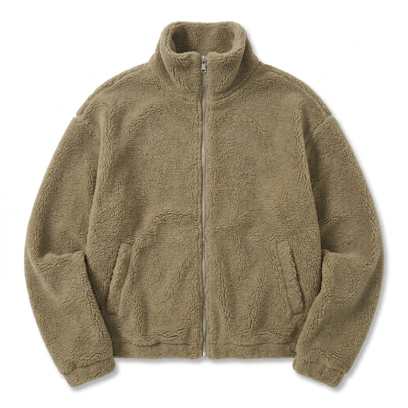 Sherpa Fleece Jacket for Women with High Funnel Collar - product view 6 | Buffalo Gears