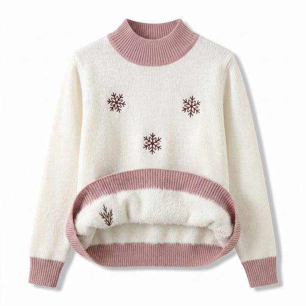 Snowflake Jumper for Women with Embroidered Detail