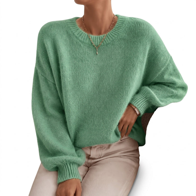 Soft Texture Jumper for Women, Collarless Relaxed Fit - product view 7 | Buffalo Gears