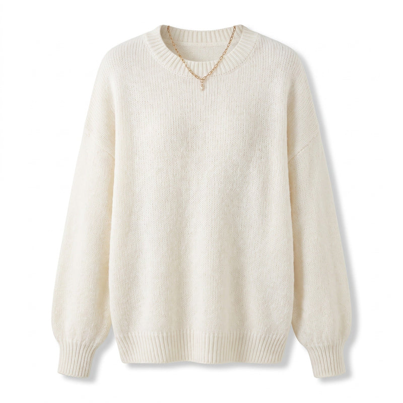 Soft Texture Jumper for Women, Collarless Relaxed Fit - product view 9 | Buffalo Gears