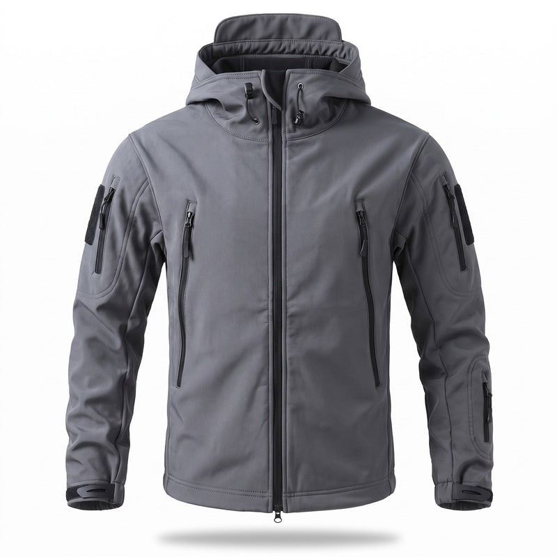 Technical Softshell Jacket for Men with Storm Flap - product view 6 | Buffalo Gears