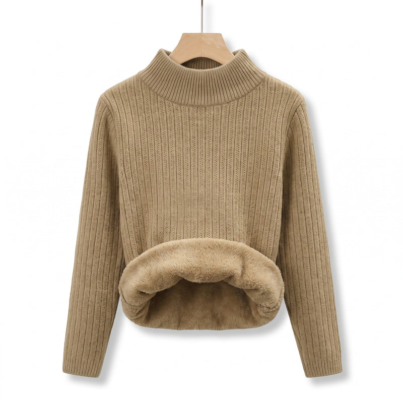 Thick Fleece Jumper for Women, Seamless Mock Neck - product view 7 | Buffalo Gears