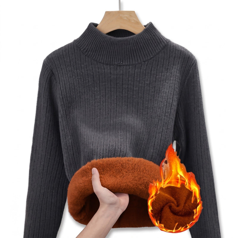 Thick Fleece Jumper for Women, Seamless Mock Neck - product view 8 | Buffalo Gears