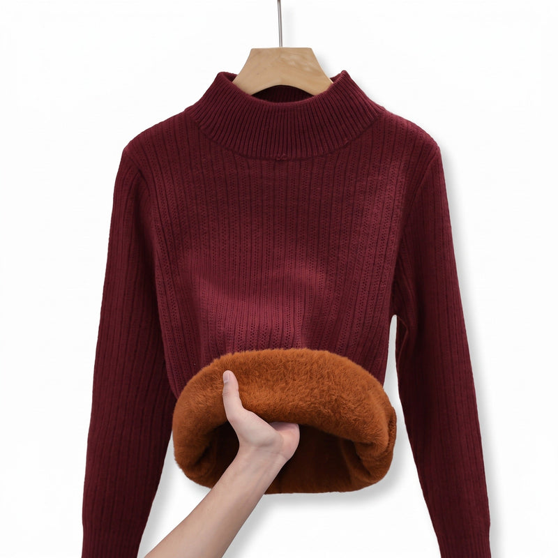 Thick Fleece Jumper for Women, Seamless Mock Neck - product view 10 | Buffalo Gears