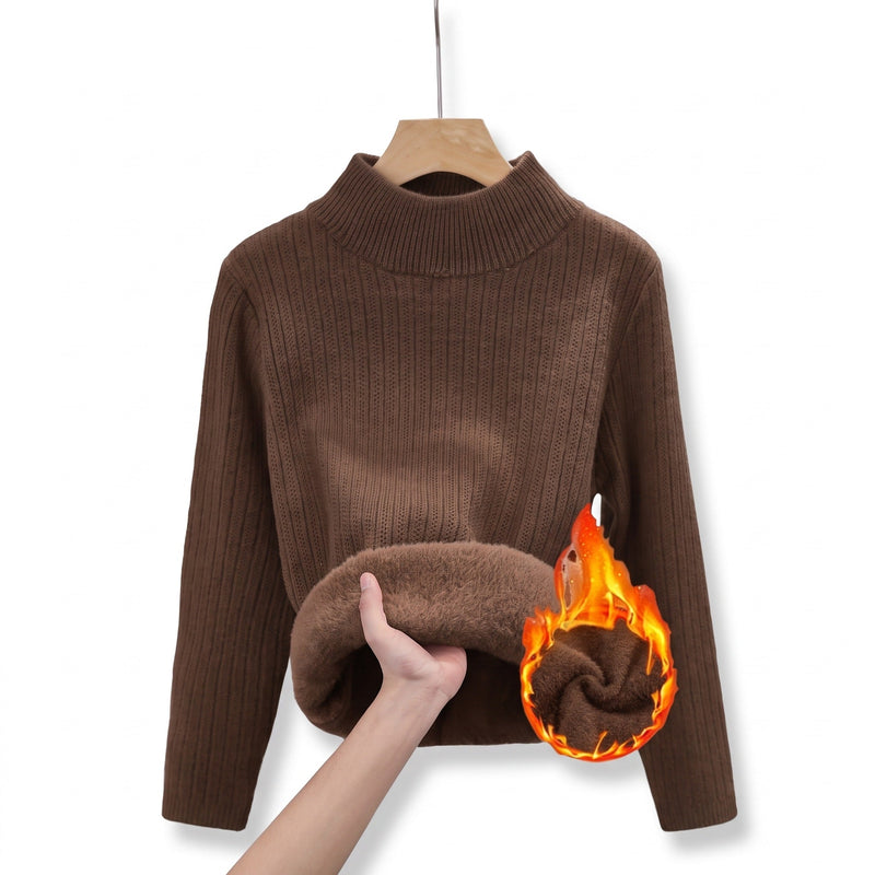 Thick Fleece Jumper for Women, Seamless Mock Neck - product view 13 | Buffalo Gears