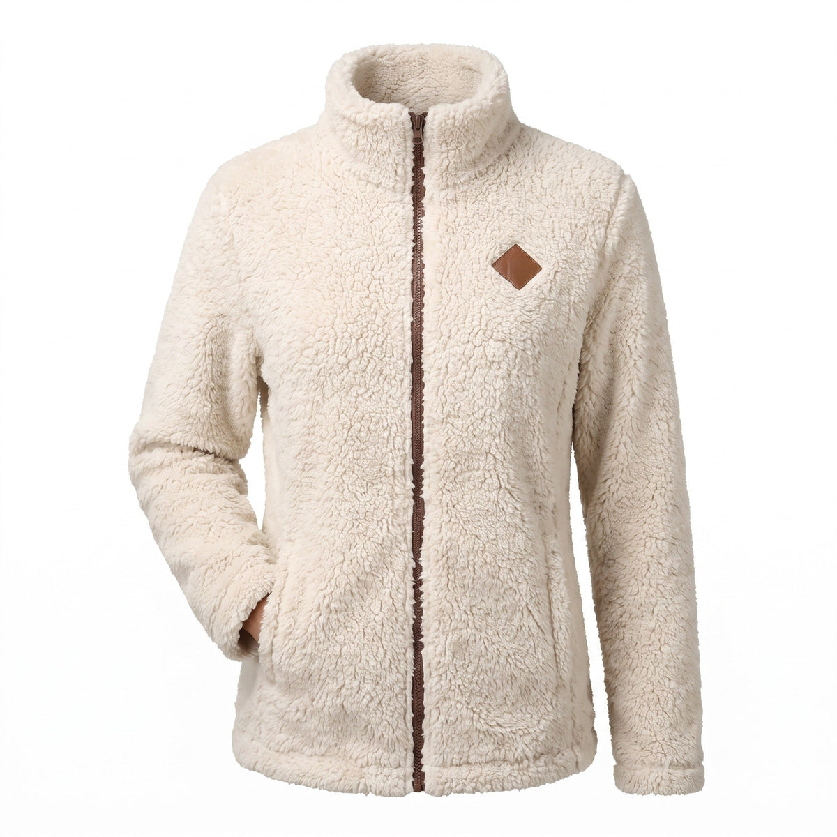 Thick Plush Fleece Jacket for Women, Small Stand Collar - product view 1 | Buffalo Gears