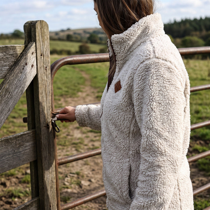 Thick Plush Fleece Jacket for Women, Small Stand Collar - product view 4 | Buffalo Gears