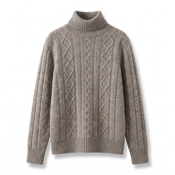 Thick Wool Jumper for Women with Twist Pattern