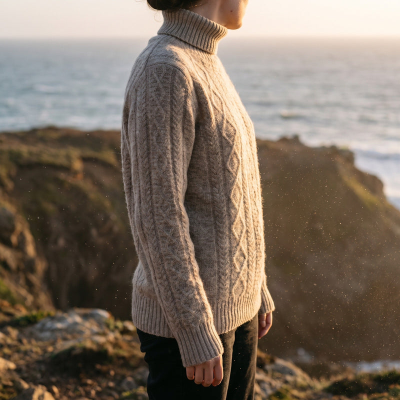 Thick Wool Jumper for Women with Twist Pattern - product view 2 | Buffalo Gears