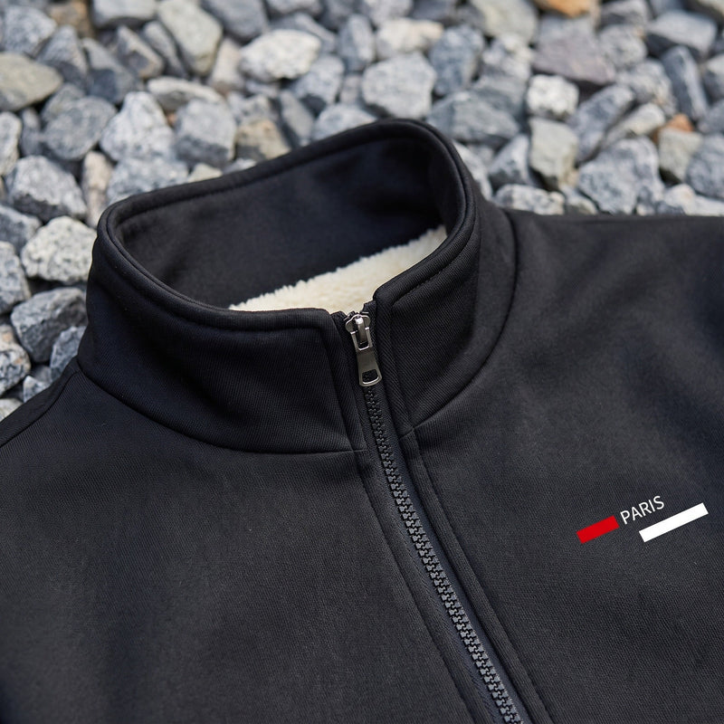 Thickened Fleece Jacket for Men with Chest Print - product view 3 | Buffalo Gears