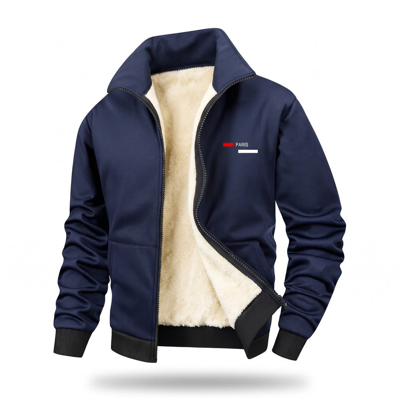 Thickened Fleece Jacket for Men with Chest Print - product view 5 | Buffalo Gears