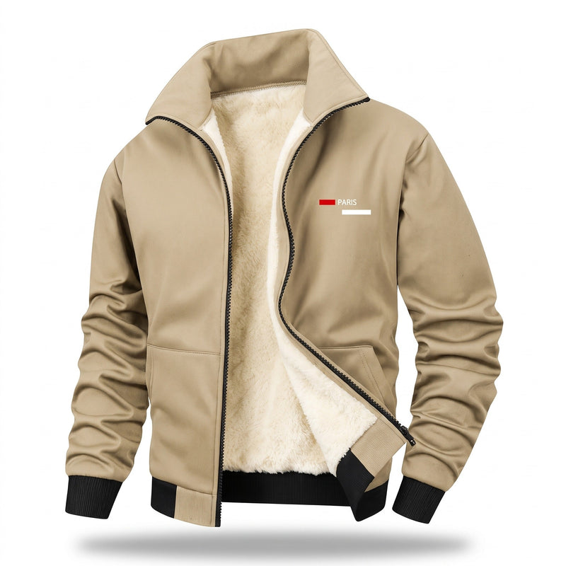 Thickened Fleece Jacket for Men with Chest Print - product view 9 | Buffalo Gears